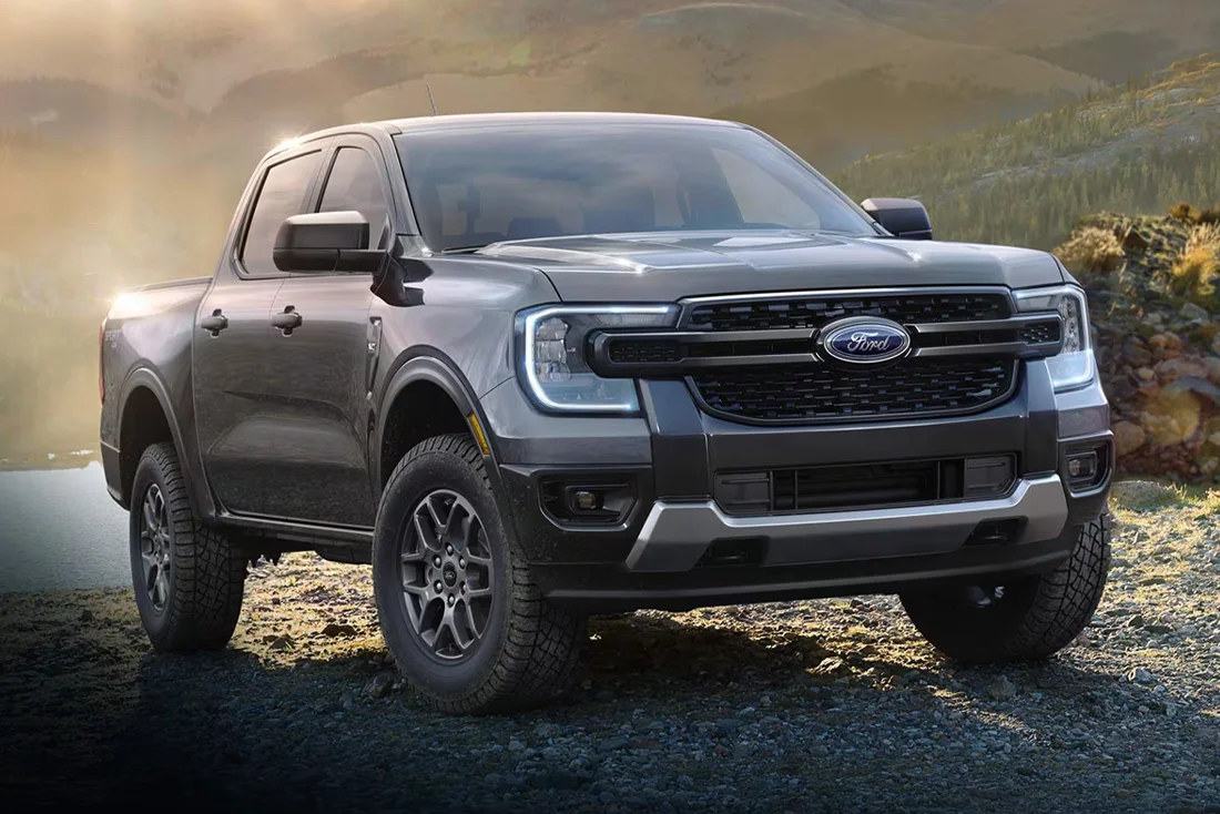 Ford Ranger shown Ford Ranger on rocky path