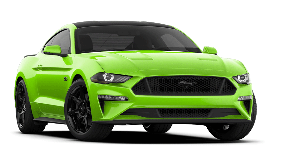 2020 Ford Mustang GT Coupe in Grabber Lime shown 2020 Ford Mustang GT Coupe in Grbber Lime shown