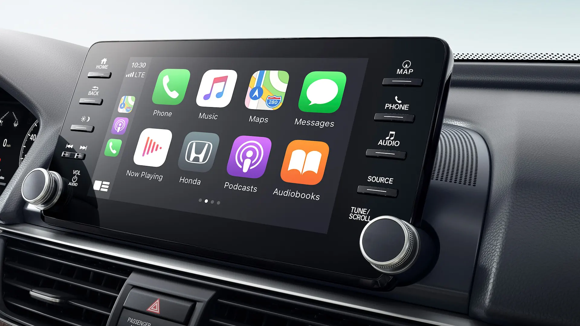 2021 Honda Accord Technology Accord dashboard with Apple CarPlay displayed on touchscreen