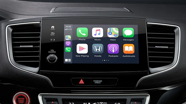 2021 Honda Pilot Technology Pilot dashboard showing apps on the Display Audio touchscreen