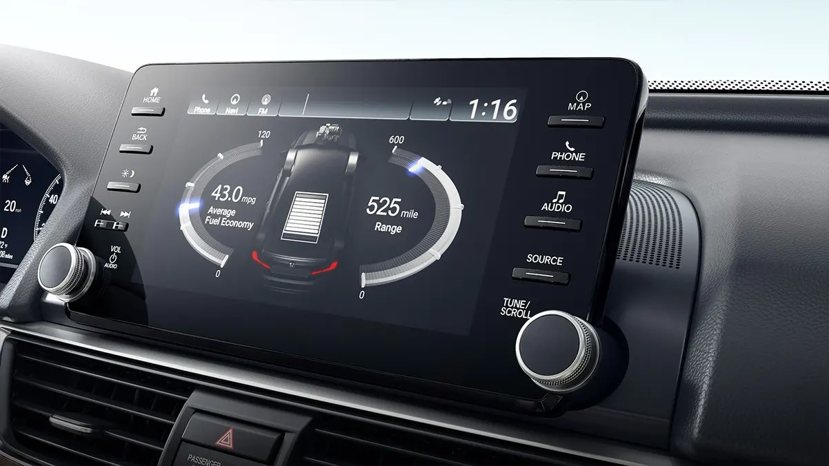 2022 Honda Accord Hybrid Technology 2022 CR-V Hybrid showing the hybrid driver information interface