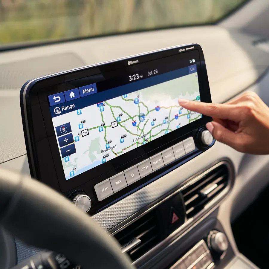 2021 Hyundai Kona - Technology Center console touchscreen shown with apps