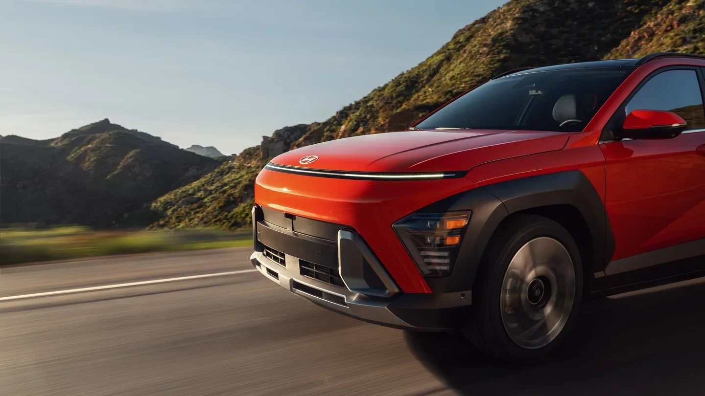 2024 Hyundai Kona - Design 2024 Hyundai Kona driving down road