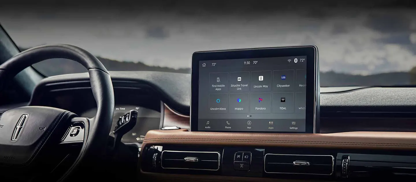 2022 Lincoln Aviator - Technology, near me in Englewood, NJ Aviator parked with head-up display showing apps