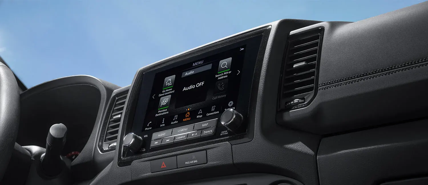 2022 Nissan Frontier Technology Frontier touchscreen display showing apps