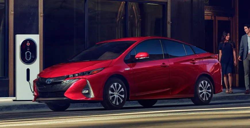 2021 Toyota Prius Prime Power Prius Prime at a charging station