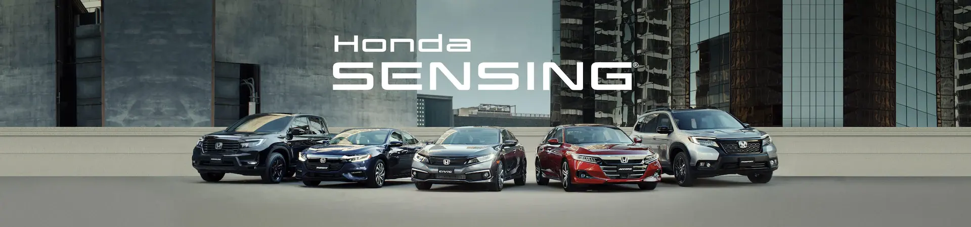 Honda Sensing vehicles in a lineup