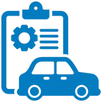 Clipboard with Car infront Icon