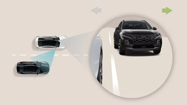 Hyundai vehicle sensing vehicle in blind spot