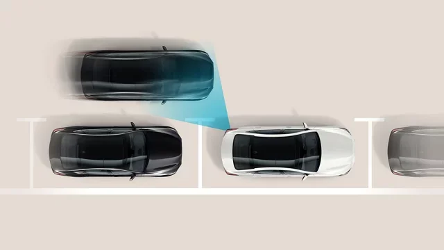 Hyundai Sensing Vehicle while trying to exit parking spot