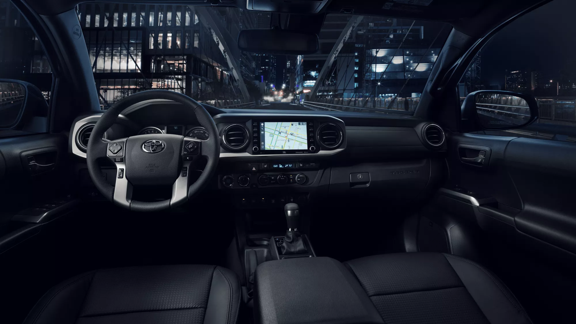 Interior view of a 2022 Toyota Tacoma pick-up truck
